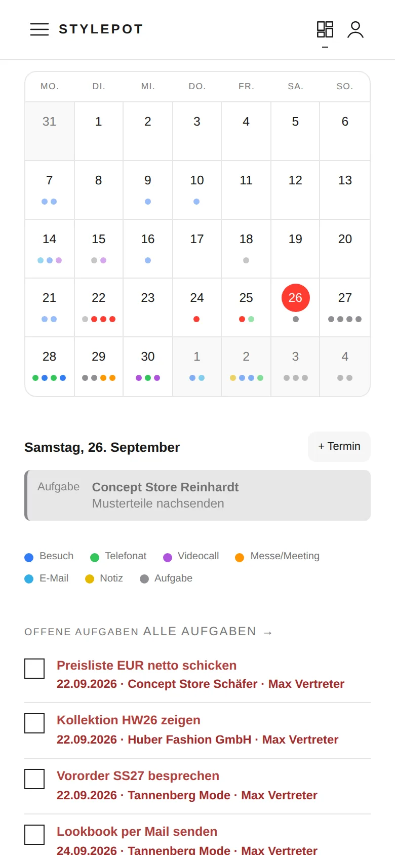 Kalender am Handy